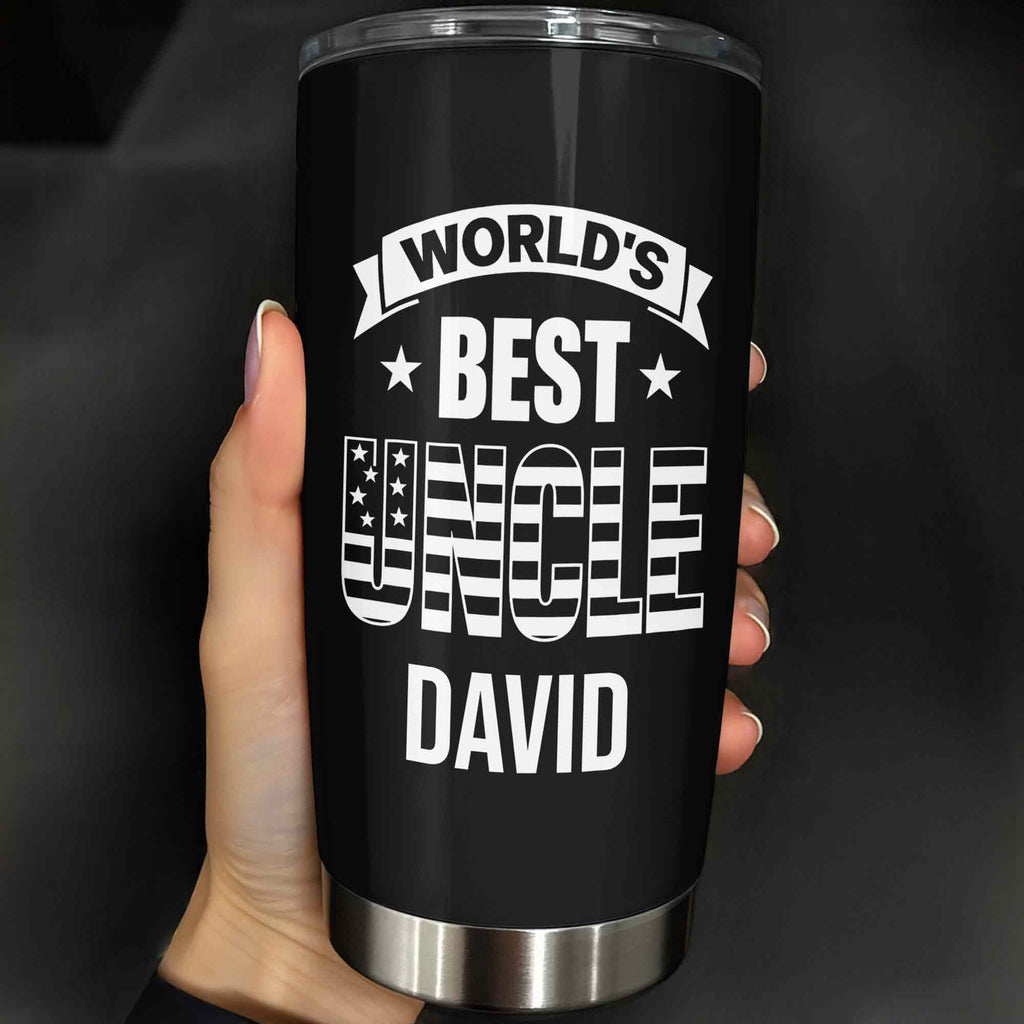 Personalized Stainless Steel Tumbler World's Best Uncle Gift Tumbler GradoCreations