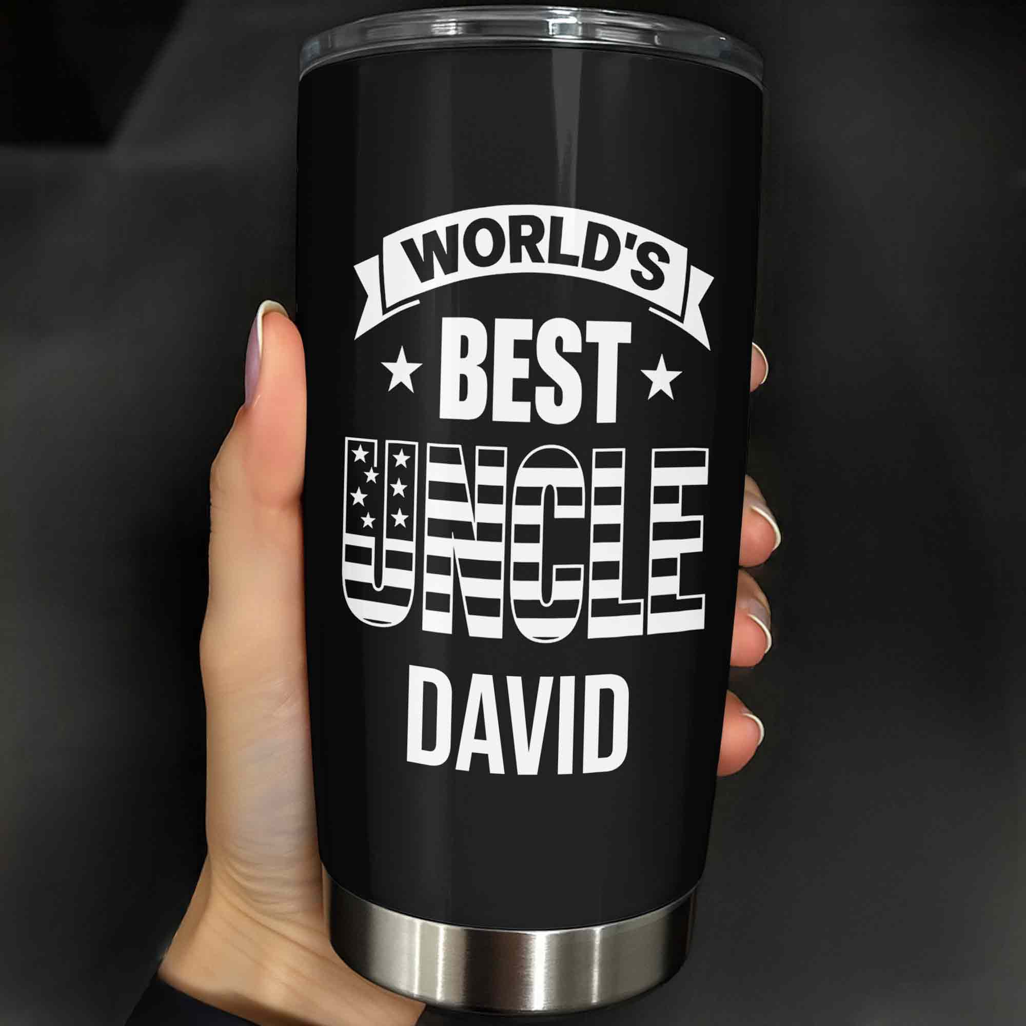 Personalized Stainless Steel Tumbler World's Best Uncle Gift Tumbler GradoCreations