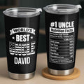 Personalized Stainless Steel Tumbler World's Best Uncle Gift Tumbler GradoCreations