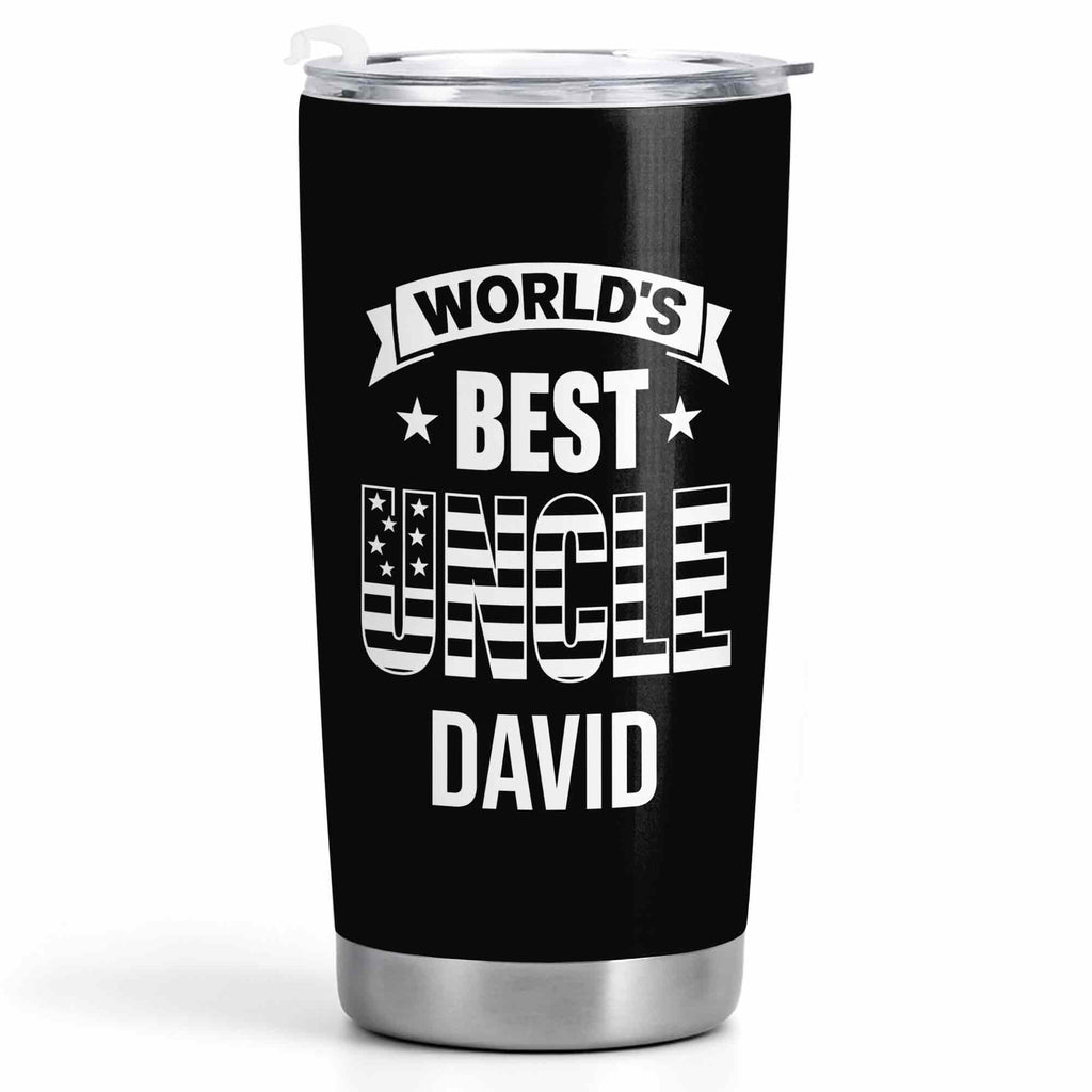 Personalized Stainless Steel Tumbler World's Best Uncle Gift Tumbler GradoCreations