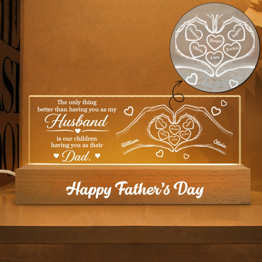 Personalized 3D LED Light Custom Family Name Gift for Dad