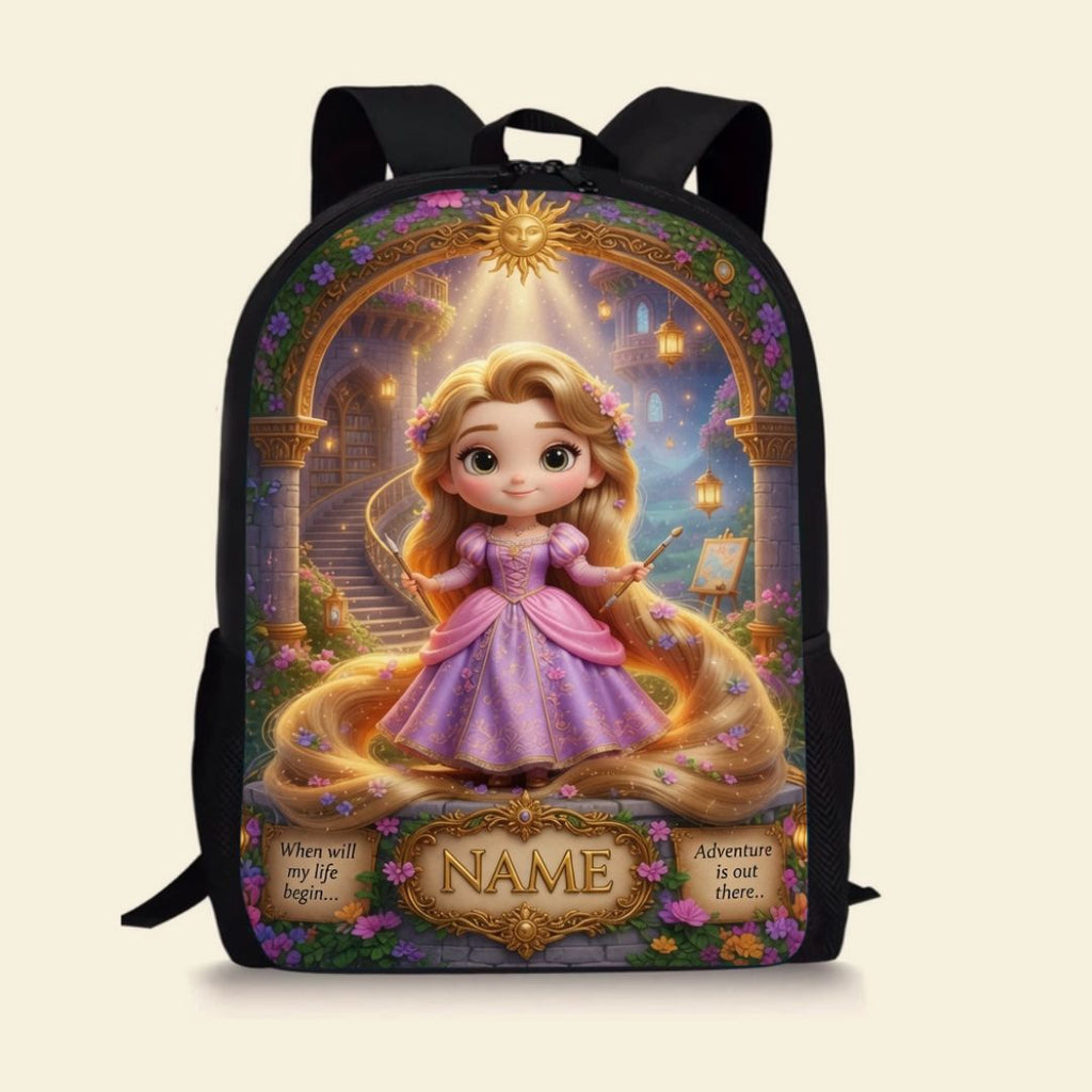 Personalized Princess Avatar Backpack Set for Girls - Custom Name, Lunch Bag & Water Bottle School Bag+ GradoCreations
