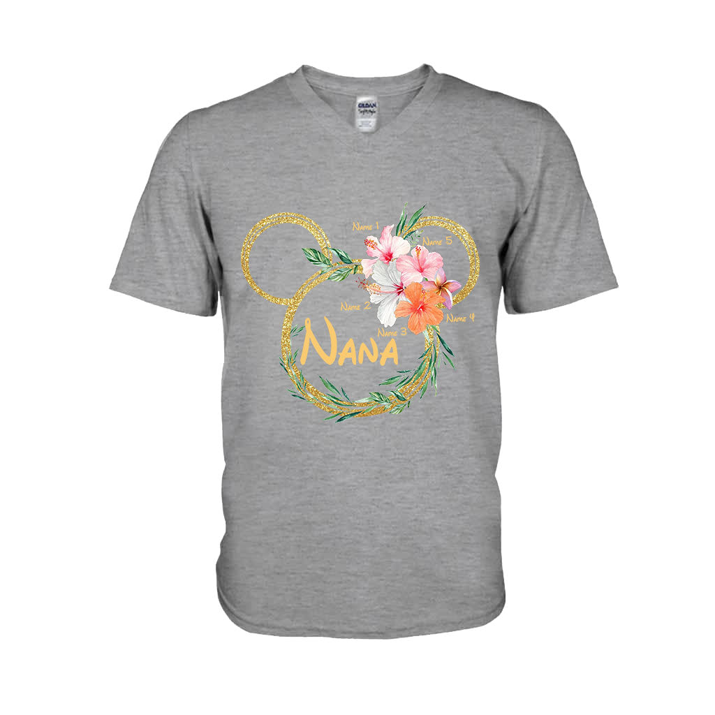 Personalized Floral Mouse Ears T-Shirt for Grandma - Custom Nana Gift T-shirt & Hoodie GradoCreations