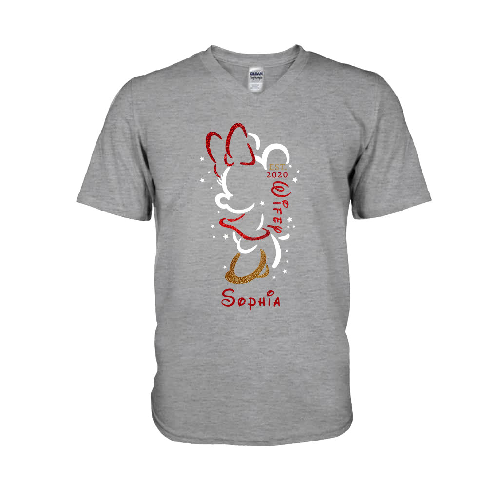 Personalized Couple T-Shirt and Hoodie Set with Names for Anniversary Gift T-shirt & Hoodie GradoCreations