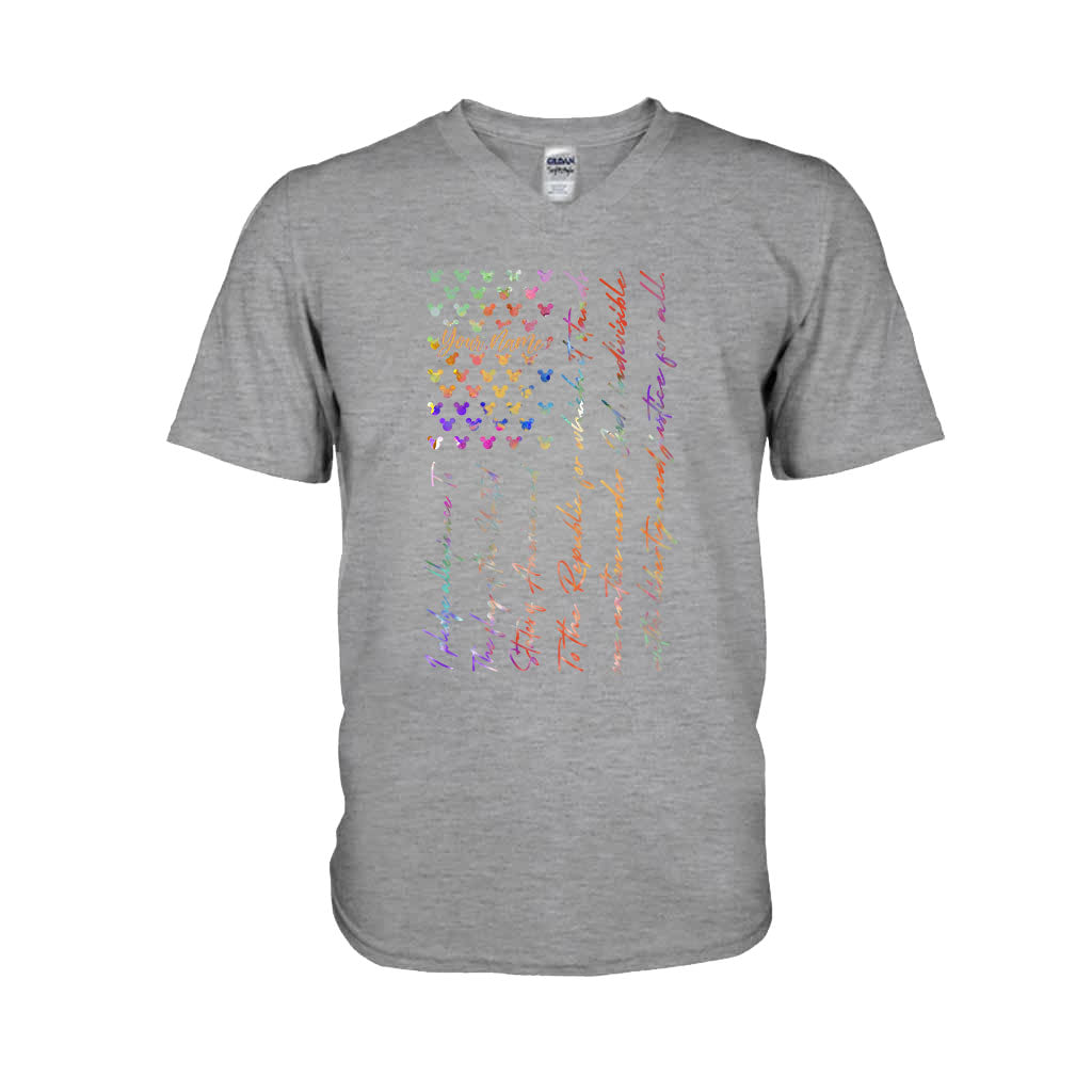 Personalized Mouse Ears Pledge of Allegiance T-shirt & Hoodie for Independence Day T-shirt & Hoodie GradoCreations