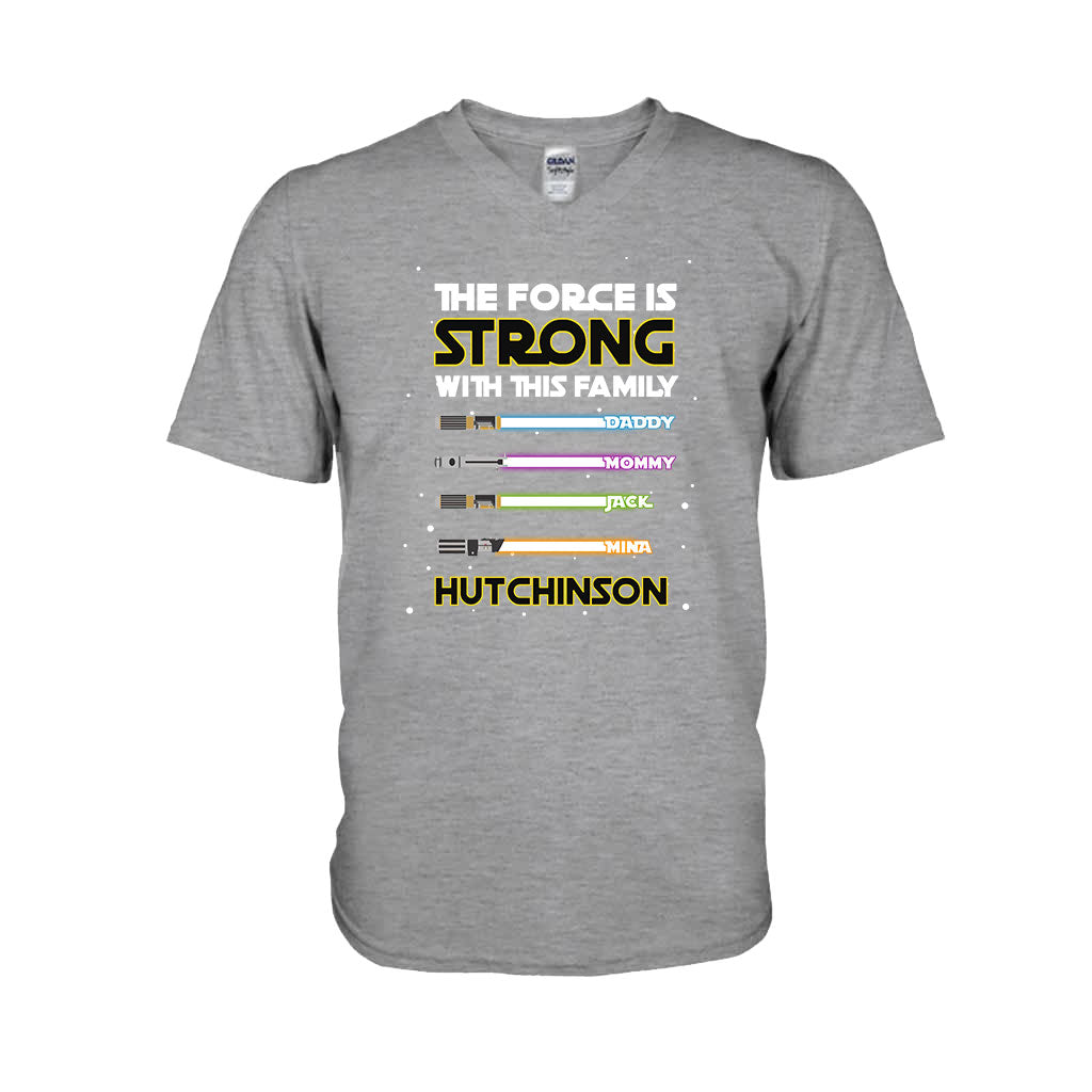 Personalized Family T-Shirt Custom Name The Force Is Strong Gift T-shirt & Hoodie GradoCreations