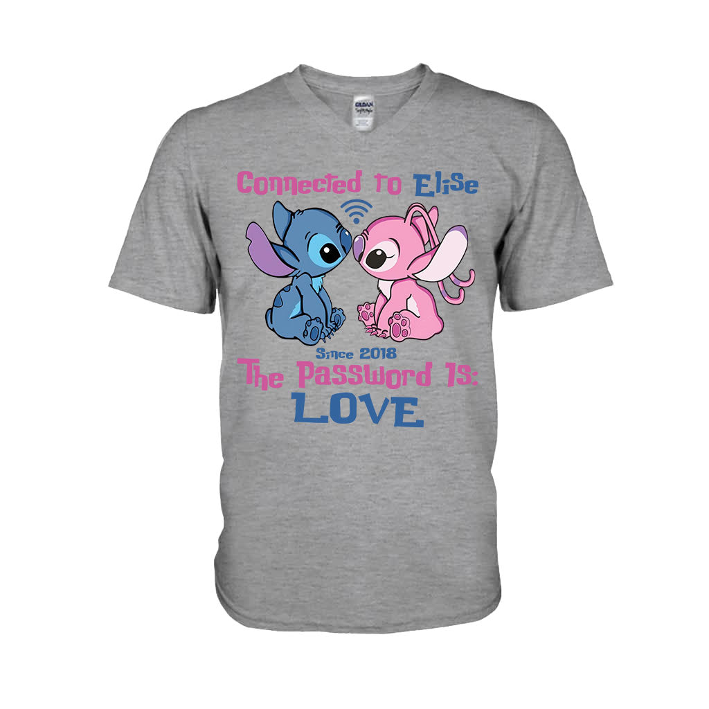 Personalized Couple T-shirt & Hoodie Connected To Love Gift T-shirt & Hoodie GradoCreations