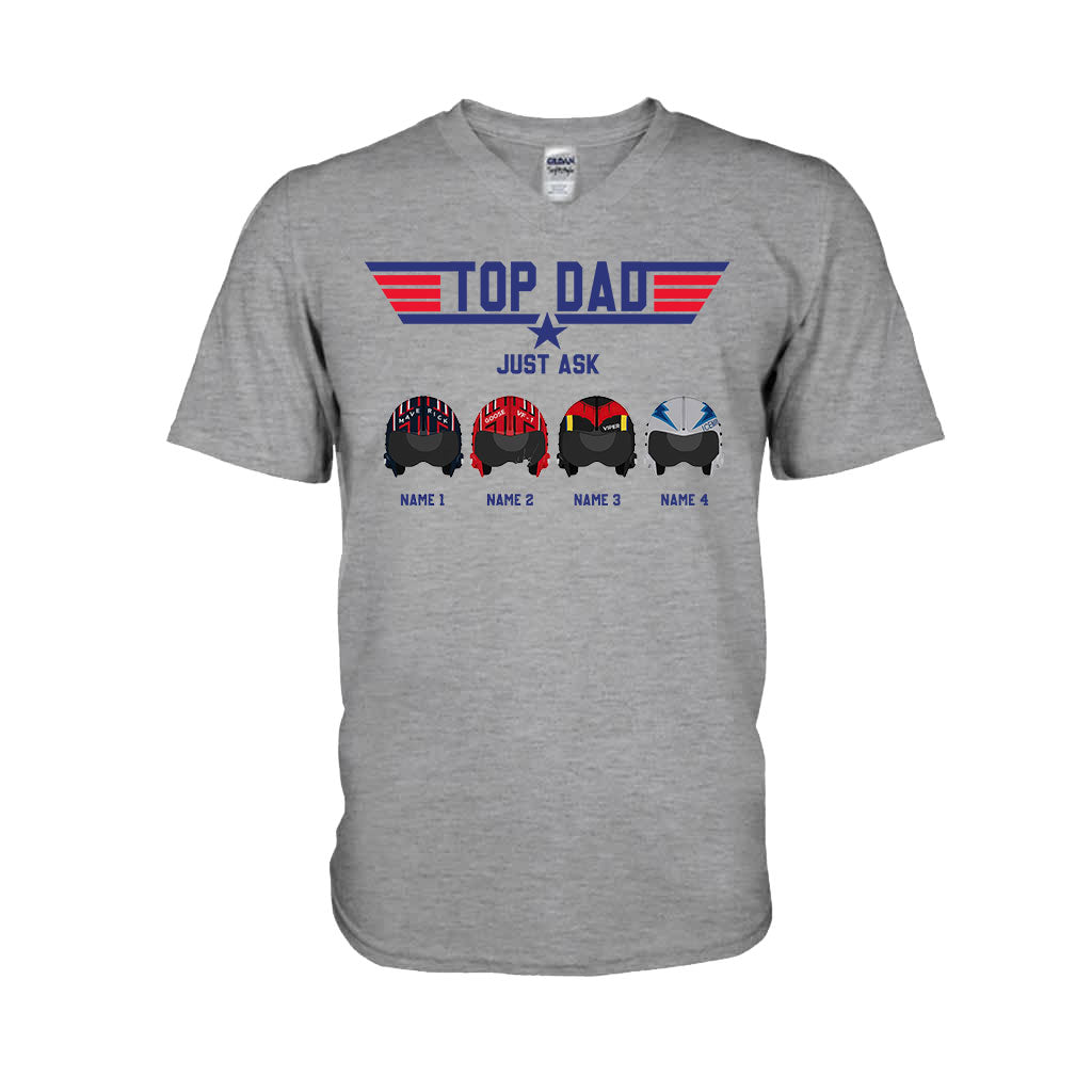 Personalized Top Dad T-shirt & Hoodie Custom Names Gift for Father's Day T-shirt & Hoodie GradoCreations