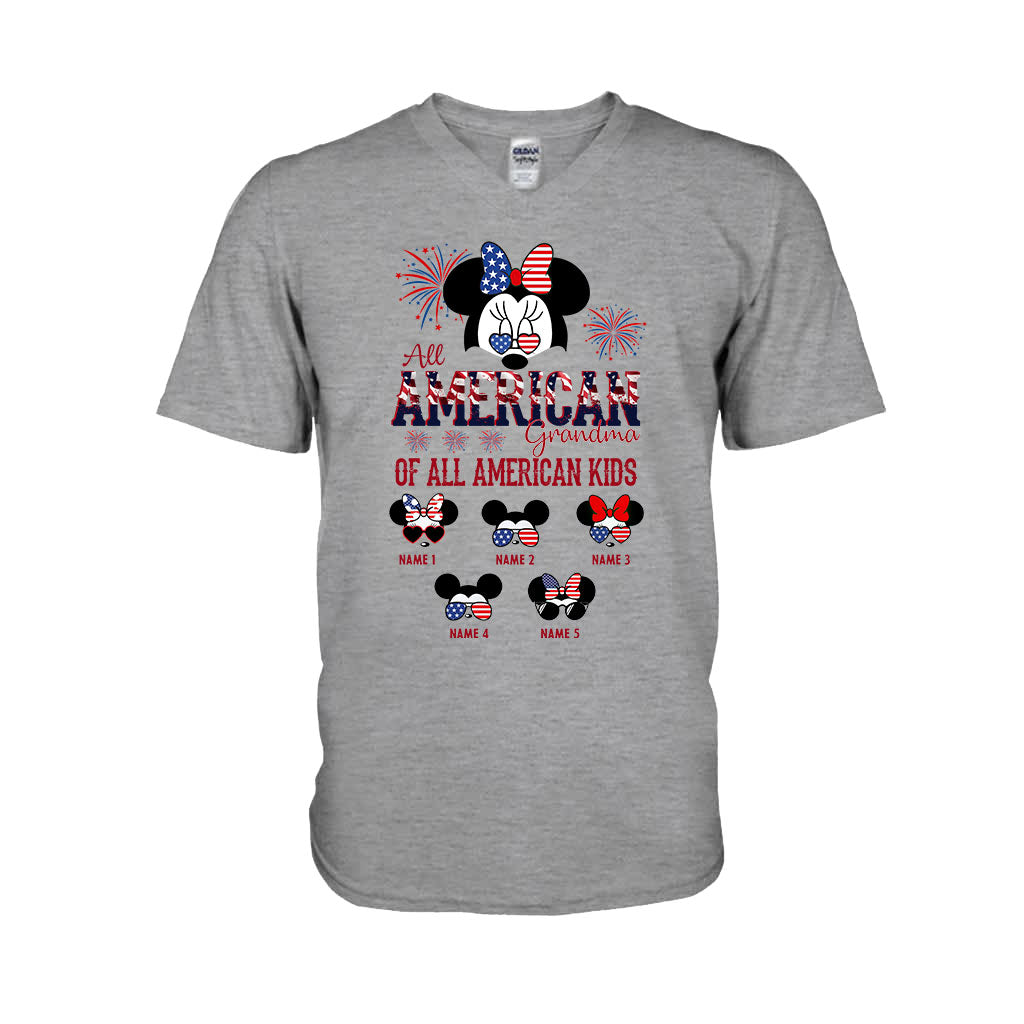 Personalized All American Grandma T-Shirt Hoodie Custom Names Gift T-shirt & Hoodie GradoCreations