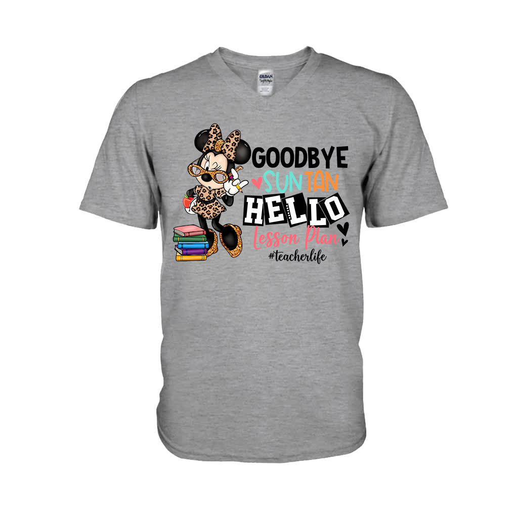 Personalized Teacher T-Shirt and Hoodie Goodbye Suntan Hello Lesson Plan Gift T-shirt & Hoodie GradoCreations