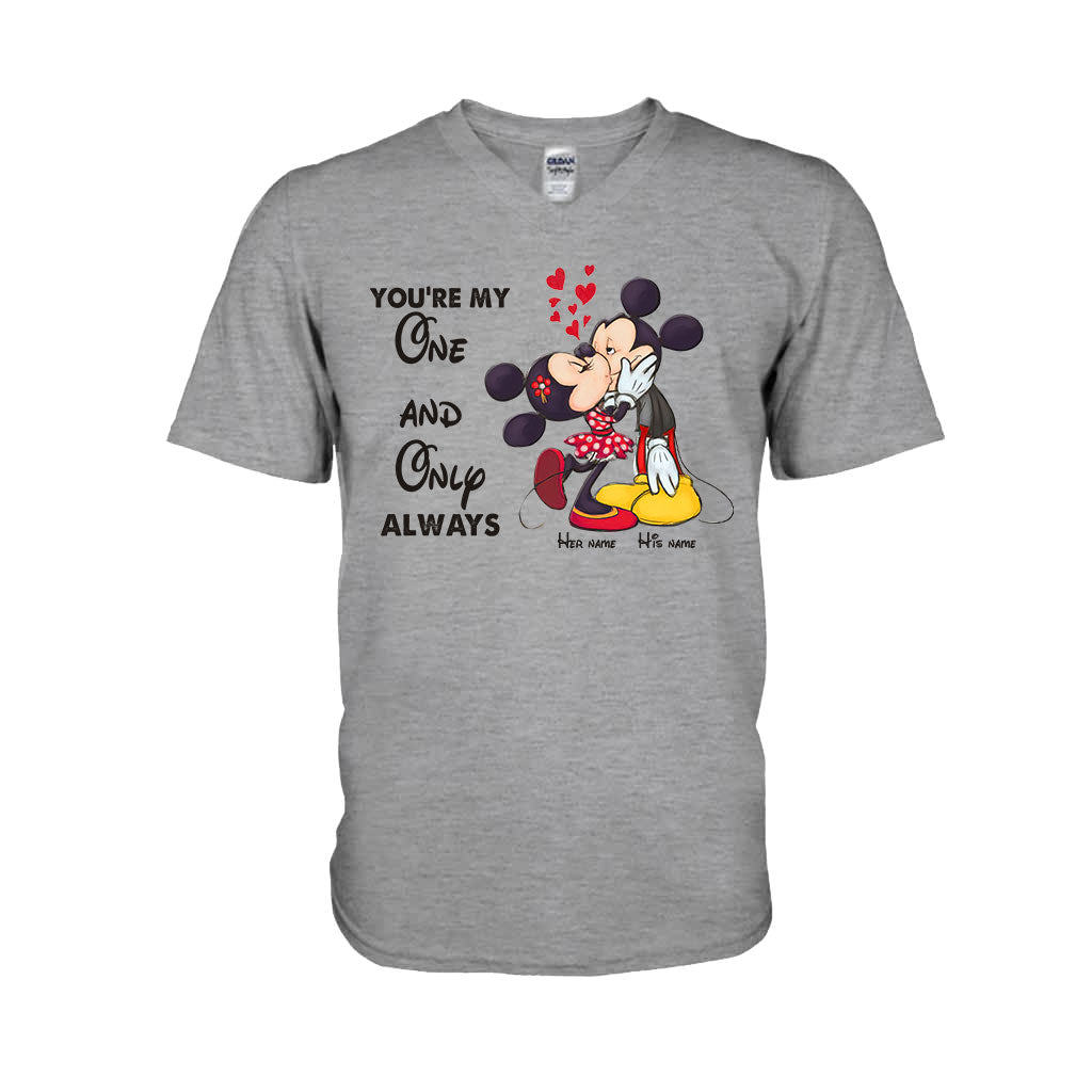 Personalized Couple T-shirt & Hoodie with Mickey Design | Custom Names Gift T-shirt & Hoodie GradoCreations