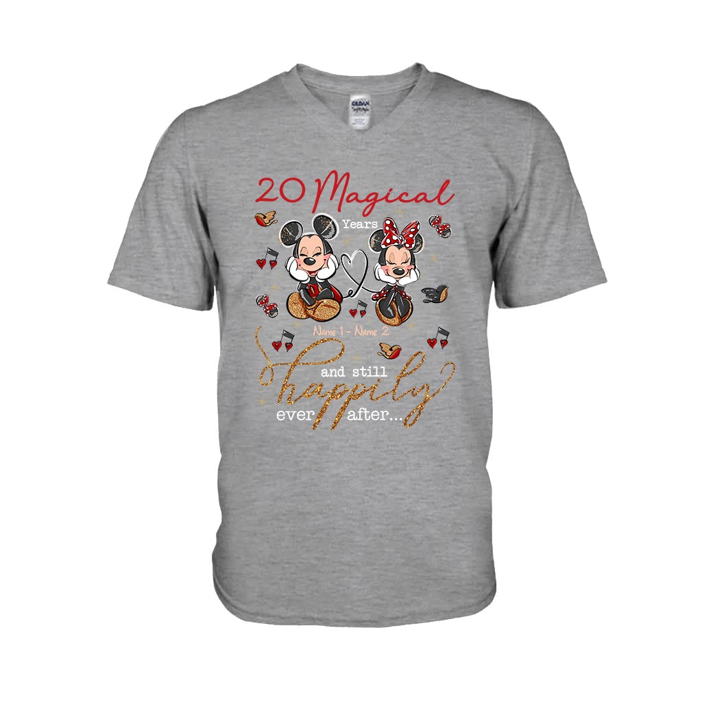 Personalized Couple T-shirt and Hoodie with Names for Anniversary Gift T-shirt & Hoodie GradoCreations