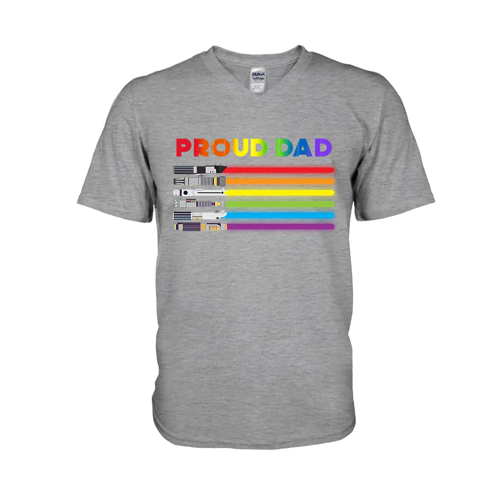 Personalized Proud Dad LGBT Support T-shirt & Hoodie Gift T-shirt & Hoodie GradoCreations
