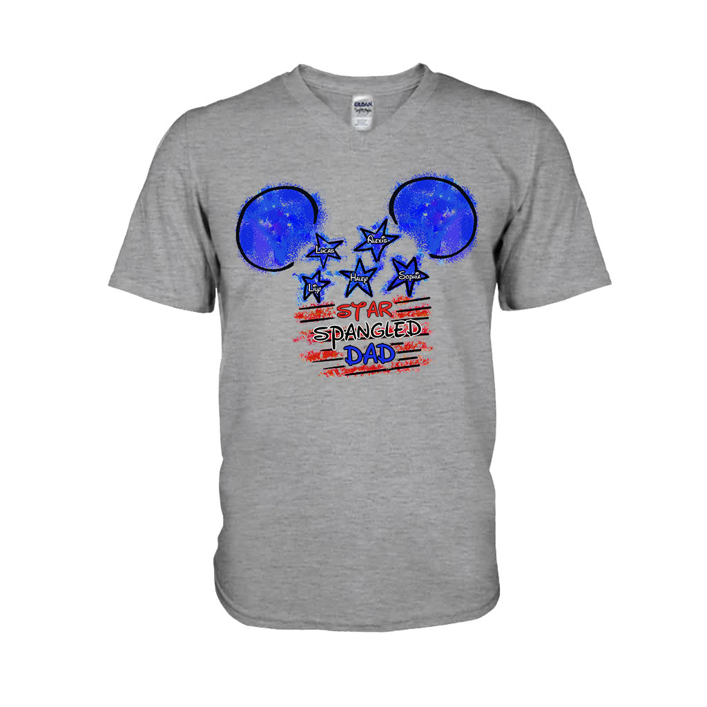 Personalized Star Spangled Dad T-Shirt & Hoodie Gift for Father's Day T-shirt & Hoodie GradoCreations