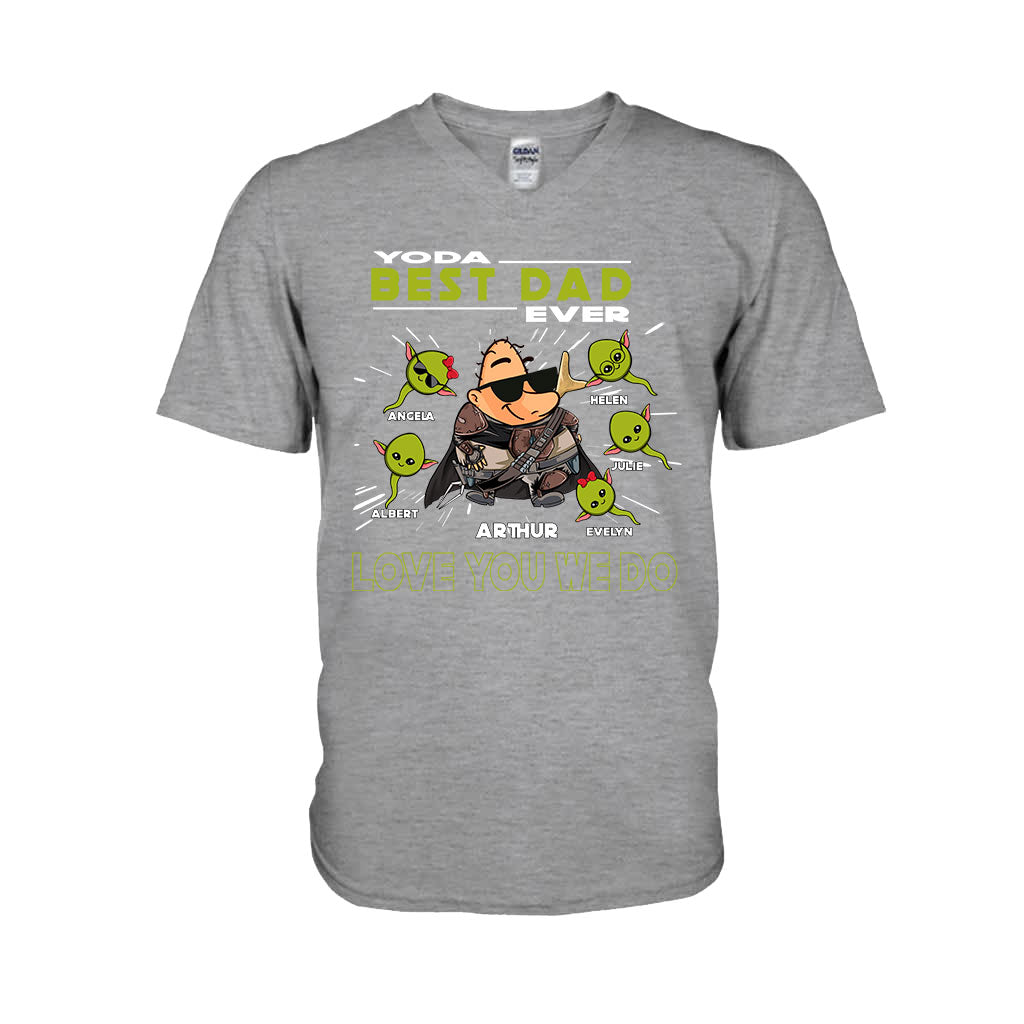 Personalized Yoda Best Dad Ever T-Shirt Hoodie Custom Names Gift T-shirt & Hoodie GradoCreations