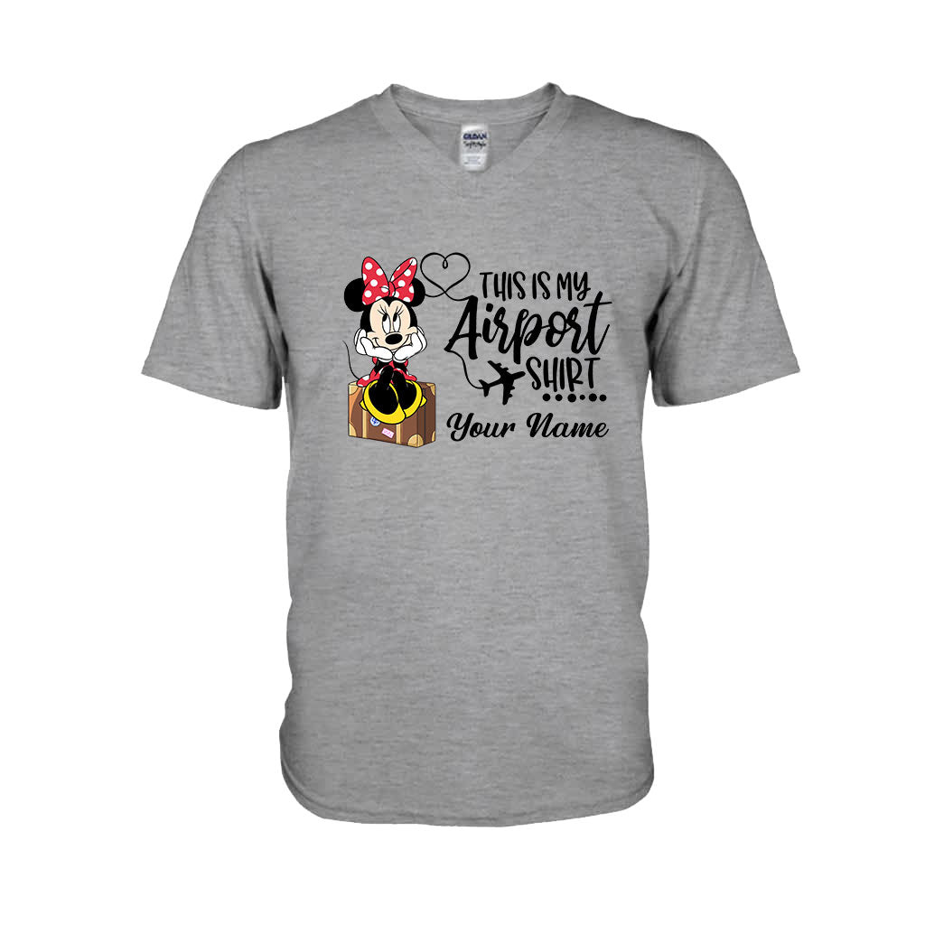 Personalized Mouse Airport Shirt Custom Name T-shirt Hoodie Gift for Travelers T-shirt & Hoodie GradoCreations