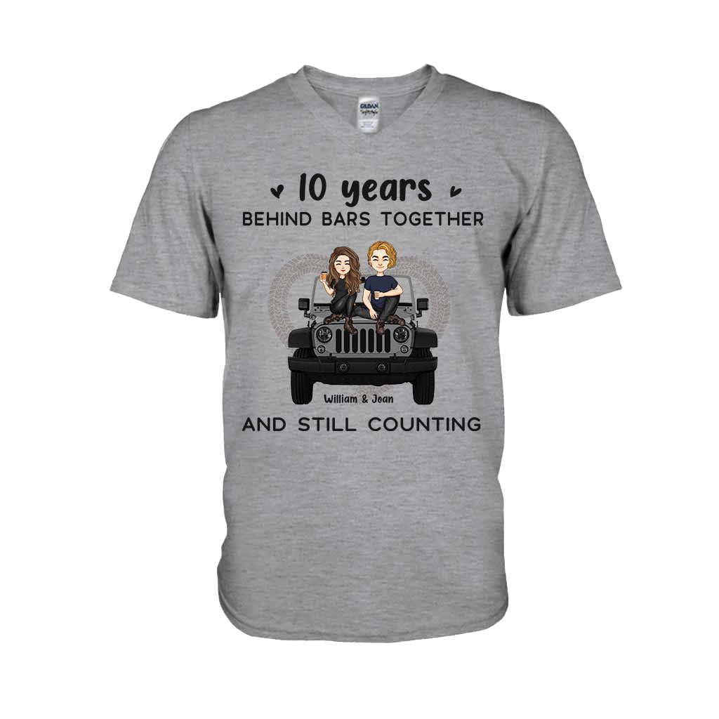 Personalized Couple T-shirt & Hoodie 10 Years Behind Bars Gift T-shirt & Hoodie GradoCreations