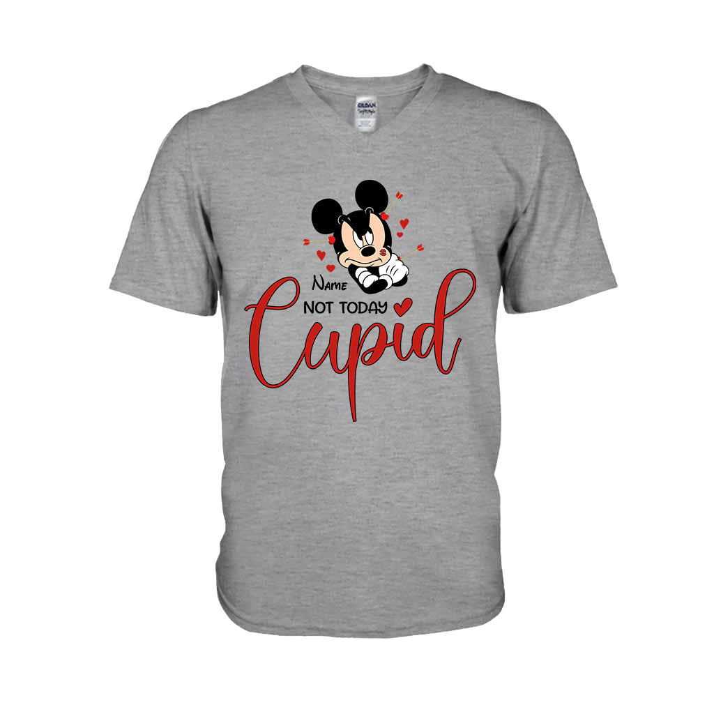 Personalized 'Not Today Cupid' T-shirt & Hoodie for Her - Custom Name Gift T-shirt & Hoodie GradoCreations