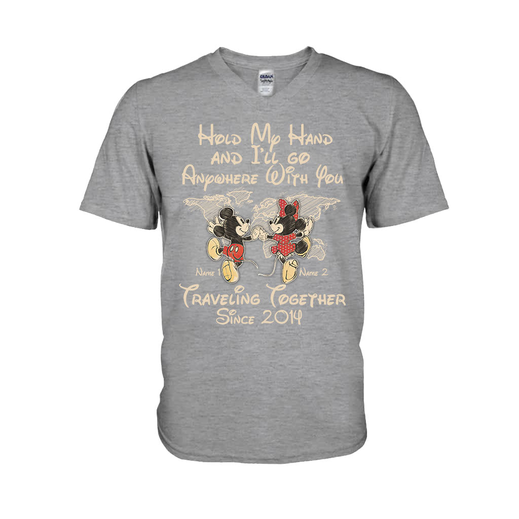 Personalized Couple T-shirt Custom Names Travel Together Gift T-shirt & Hoodie GradoCreations