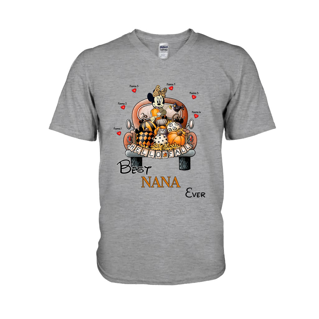 Personalized Hello Fall T-shirt & Hoodie with Custom Names for Family T-shirt & Hoodie GradoCreations