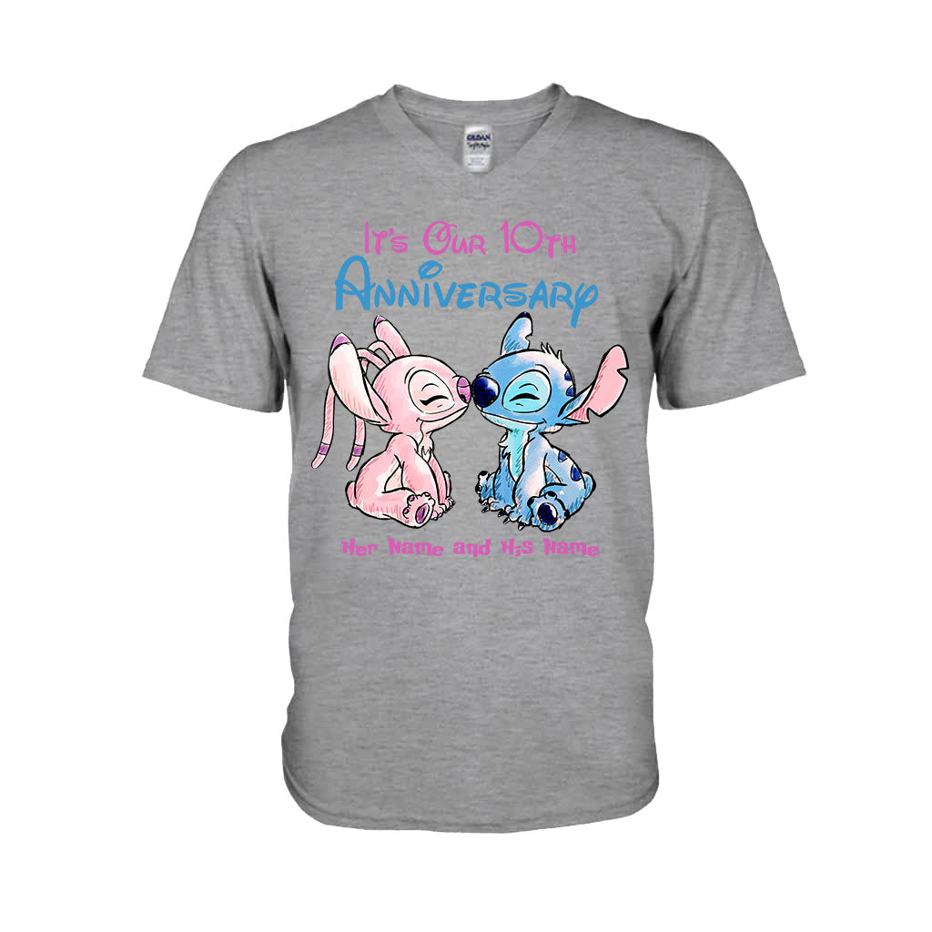 Personalized Anniversary T-Shirt & Hoodie Custom Names Gift for Couples T-shirt & Hoodie GradoCreations