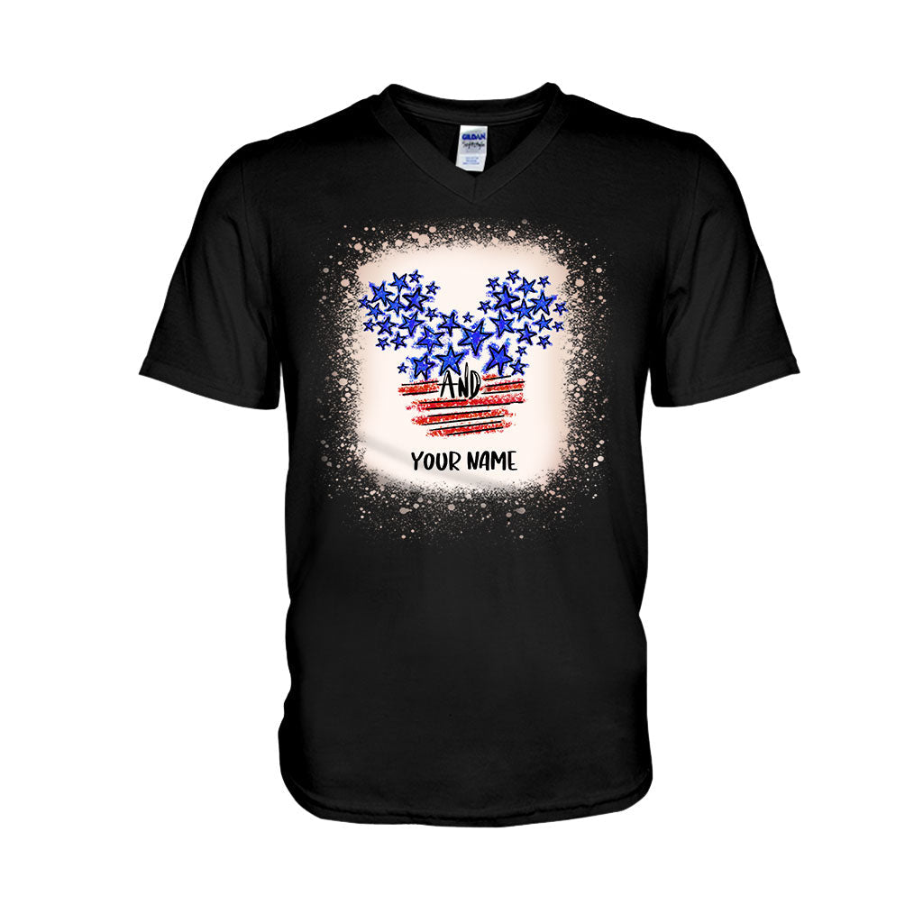 Personalized Stars And Stripes Mouse Ears T-Shirt & Hoodie for Independence Day T-shirt & Hoodie GradoCreations