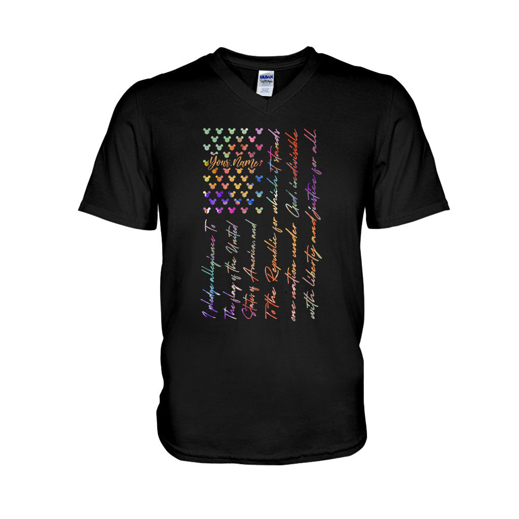 Personalized Mouse Ears Pledge of Allegiance T-shirt & Hoodie for Independence Day T-shirt & Hoodie GradoCreations