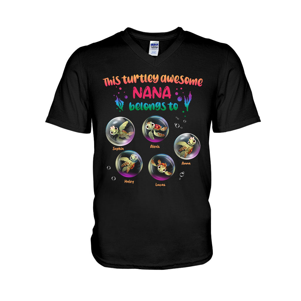 Personalized Turtley Awesome Nana T-shirt Custom Family Gift T-shirt & Hoodie GradoCreations