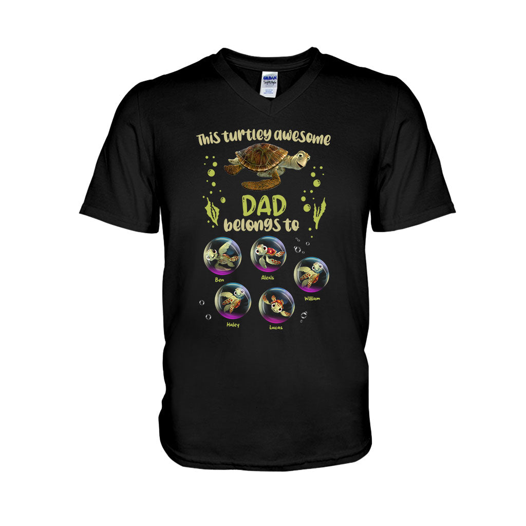 Personalized Turtley Awesome Dad T-shirt & Hoodie Gift T-shirt & Hoodie GradoCreations