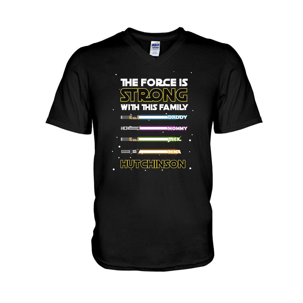 Personalized Family T-Shirt Custom Name The Force Is Strong Gift T-shirt & Hoodie GradoCreations
