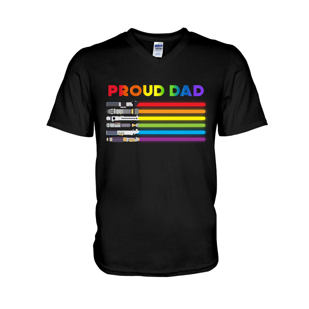 Personalized Proud Dad LGBT Support T-shirt & Hoodie Gift T-shirt & Hoodie GradoCreations