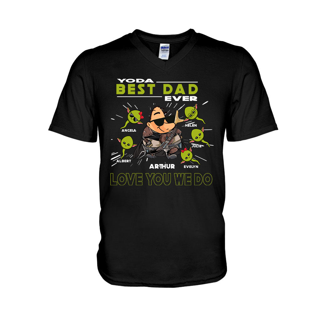 Personalized Yoda Best Dad Ever T-Shirt Hoodie Custom Names Gift T-shirt & Hoodie GradoCreations