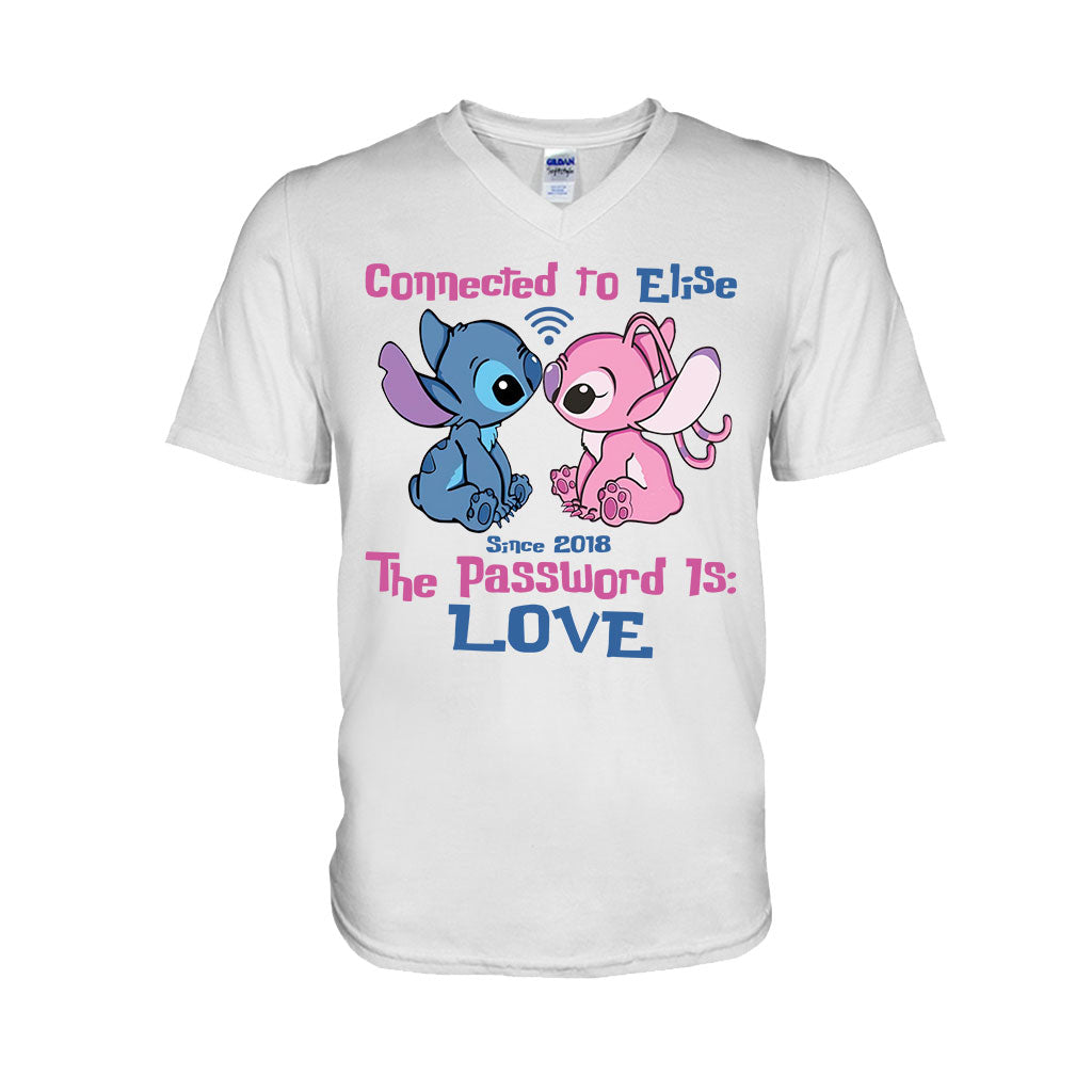 Personalized Couple T-shirt & Hoodie Connected To Love Gift T-shirt & Hoodie GradoCreations