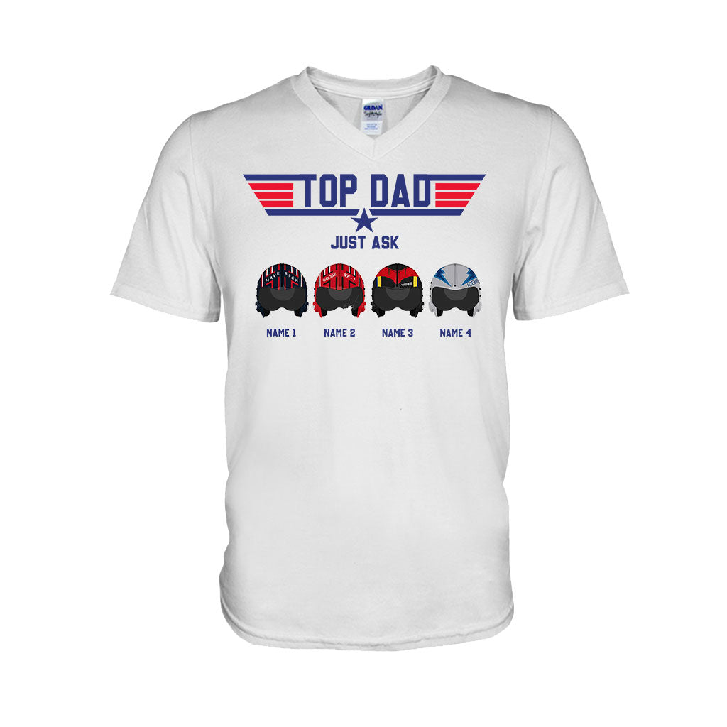 Personalized Top Dad T-shirt & Hoodie Custom Names Gift for Father's Day T-shirt & Hoodie GradoCreations