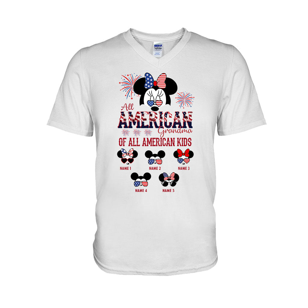 Personalized All American Grandma T-Shirt Hoodie Custom Names Gift T-shirt & Hoodie GradoCreations