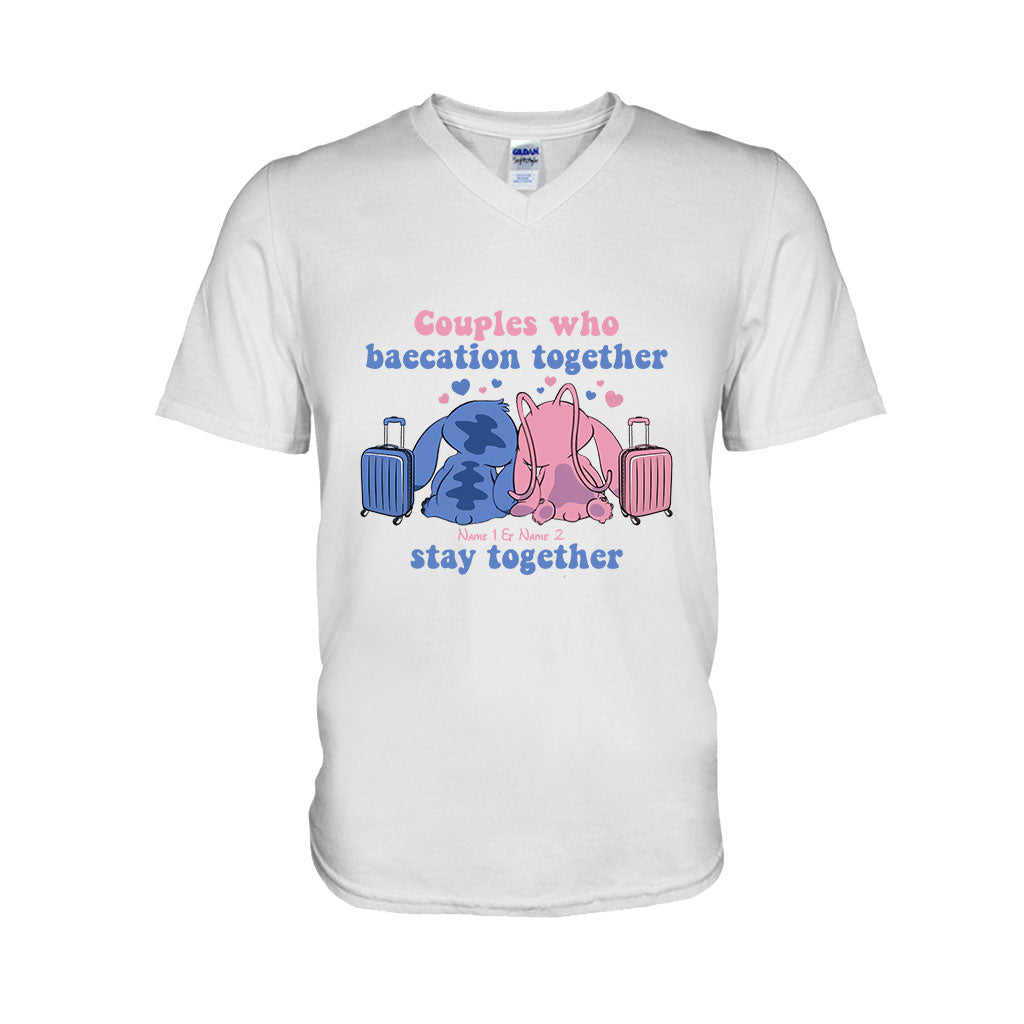 Personalized Baecation Couple T-Shirt and Hoodie Custom Names Gift T-shirt & Hoodie GradoCreations