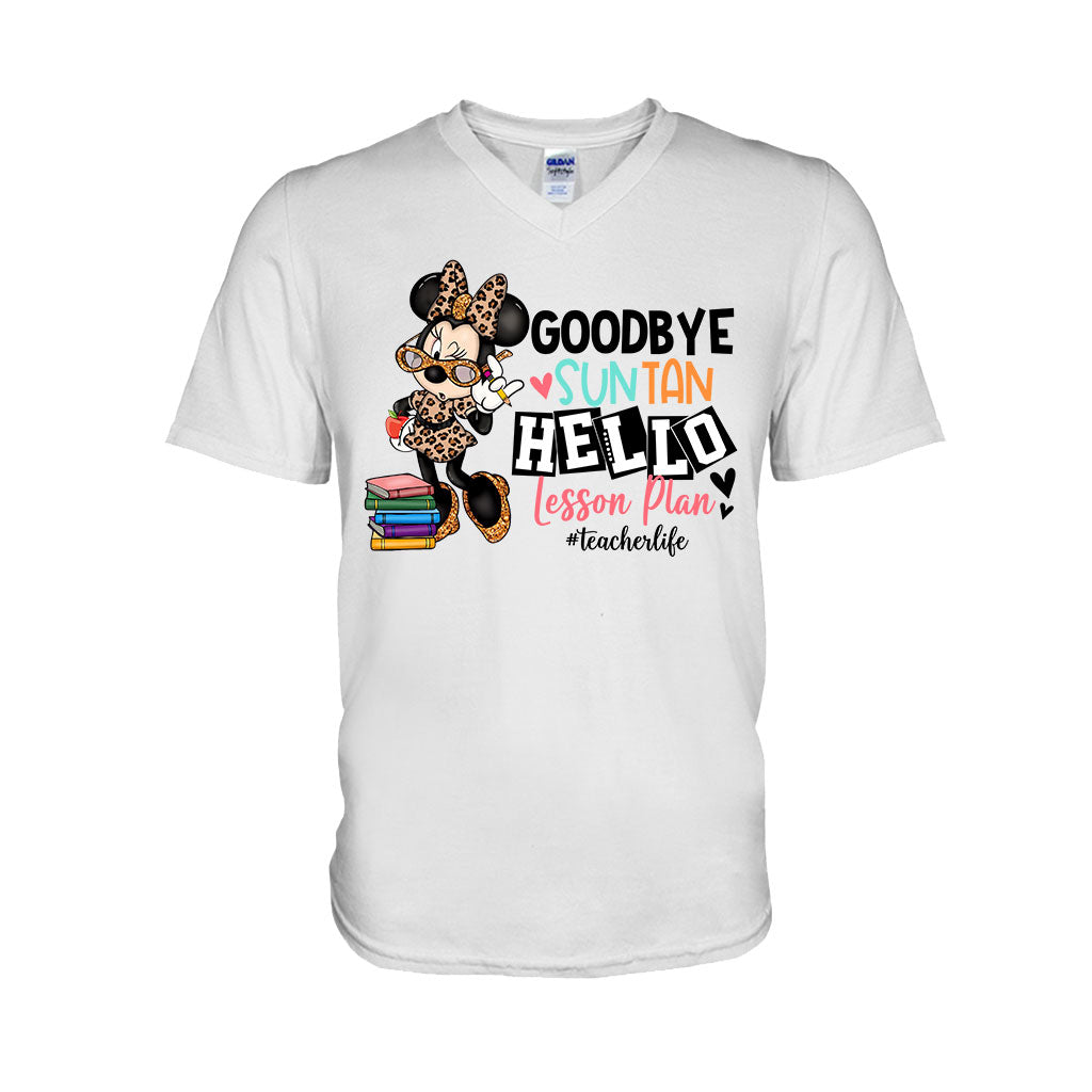 Personalized Teacher T-Shirt and Hoodie Goodbye Suntan Hello Lesson Plan Gift T-shirt & Hoodie GradoCreations