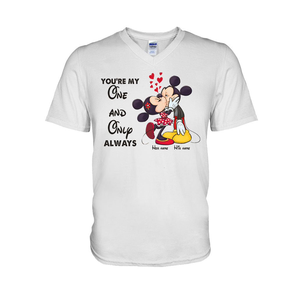 Personalized Couple T-shirt & Hoodie with Mickey Design | Custom Names Gift T-shirt & Hoodie GradoCreations