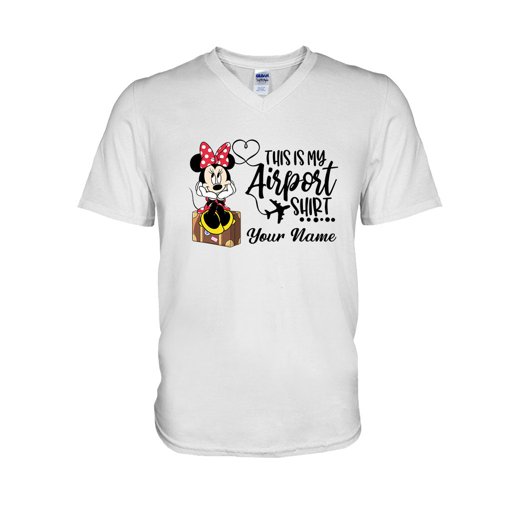 Personalized Mouse Airport Shirt Custom Name T-shirt Hoodie Gift for Travelers T-shirt & Hoodie GradoCreations