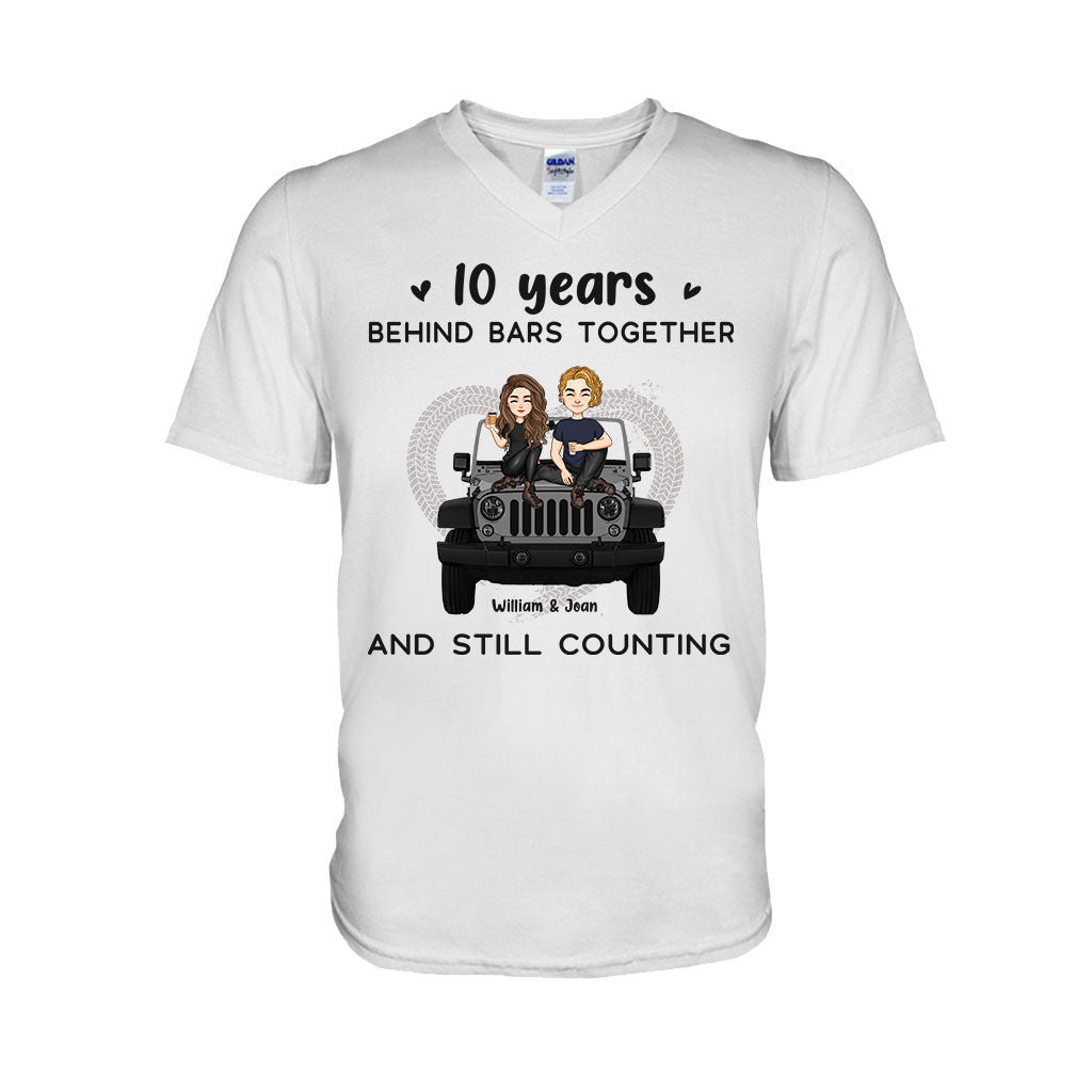 Personalized Couple T-shirt & Hoodie 10 Years Behind Bars Gift T-shirt & Hoodie GradoCreations