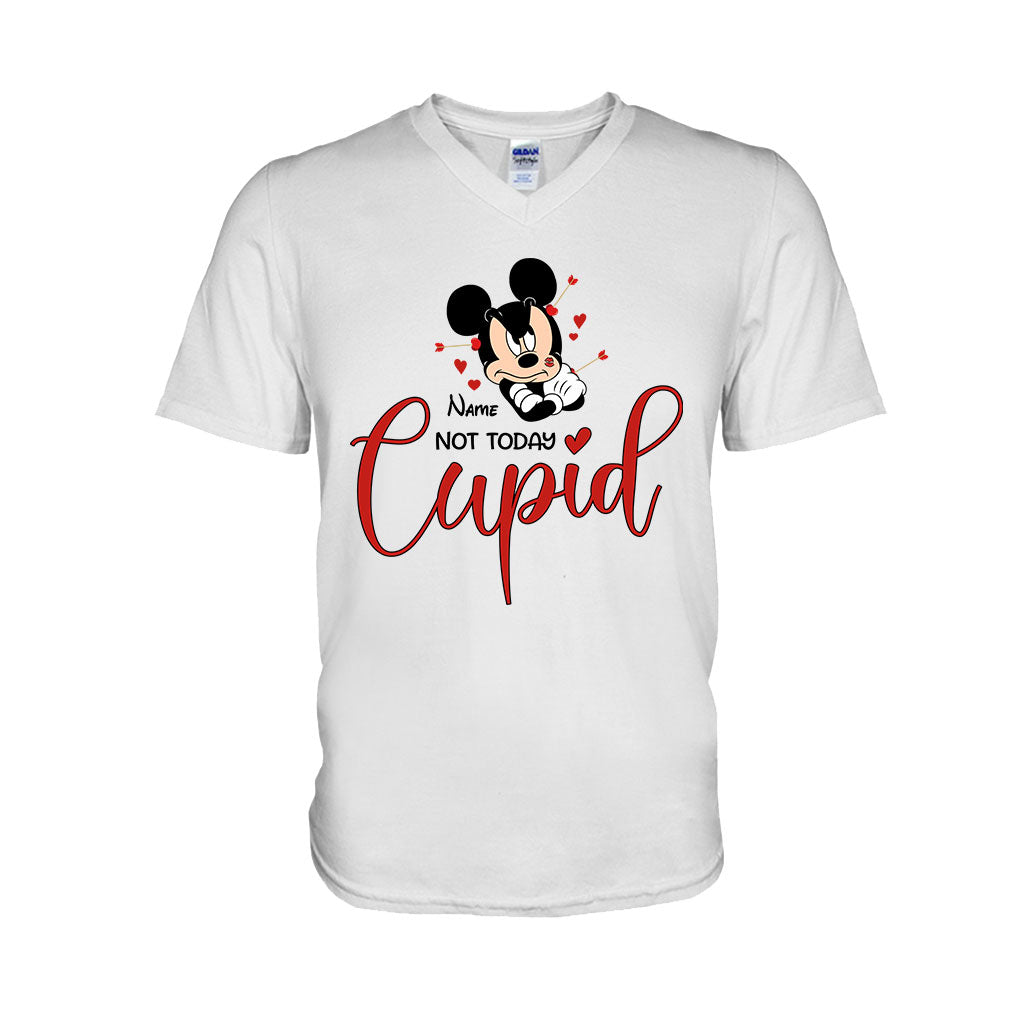 Personalized 'Not Today Cupid' T-shirt & Hoodie for Her - Custom Name Gift T-shirt & Hoodie GradoCreations