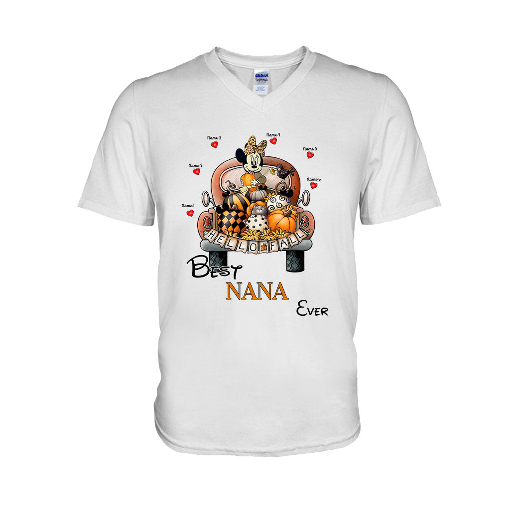 Personalized Hello Fall T-shirt & Hoodie with Custom Names for Family T-shirt & Hoodie GradoCreations