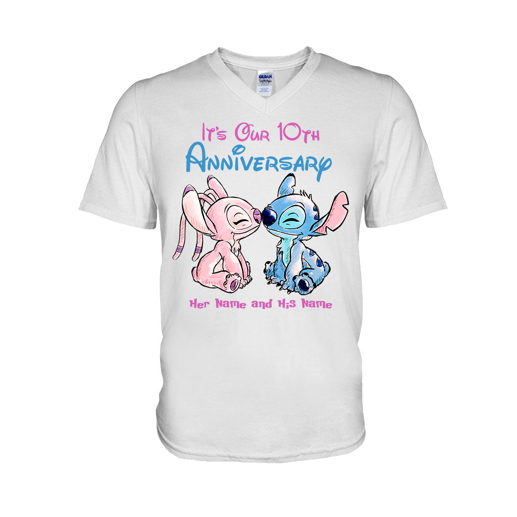 Personalized Anniversary T-Shirt & Hoodie Custom Names Gift for Couples T-shirt & Hoodie GradoCreations