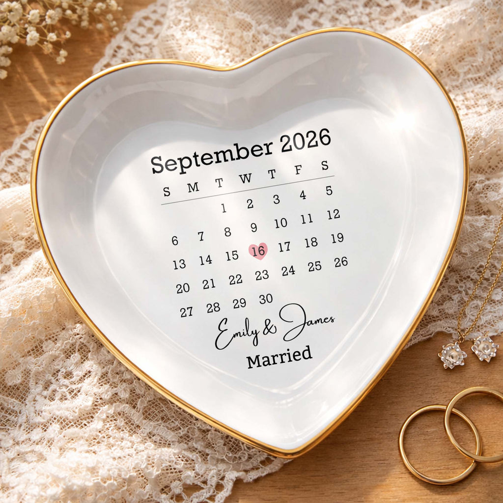 Personalized Heart Jewelry Dish Custom Name Gift for Couples Heart Jewelry Dish GradoCreations