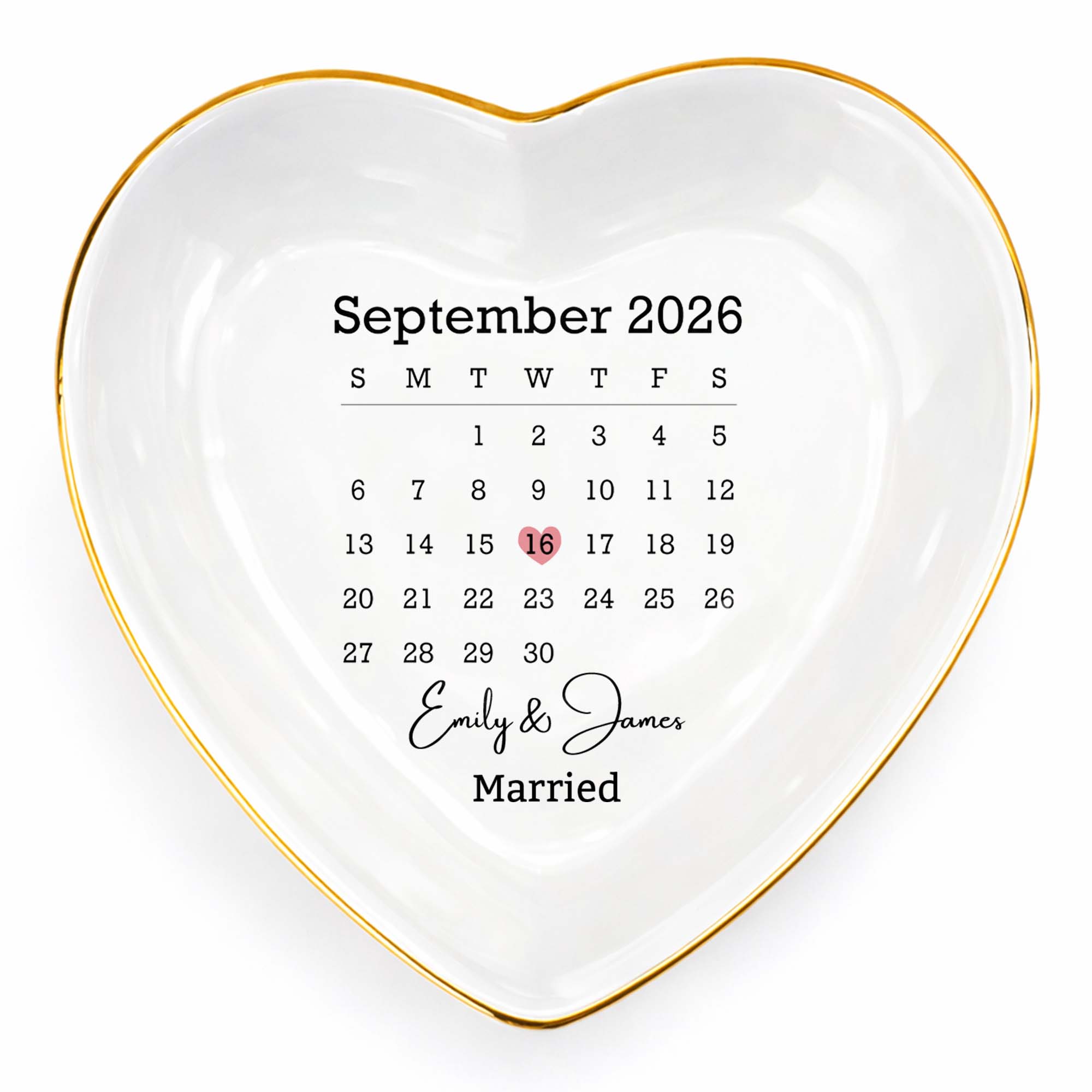 Personalized Heart Jewelry Dish Custom Name Gift for Couples Heart Jewelry Dish GradoCreations