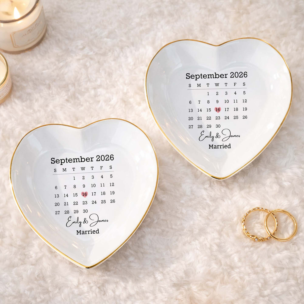 Personalized Heart Jewelry Dish Custom Name Gift for Couples Heart Jewelry Dish GradoCreations
