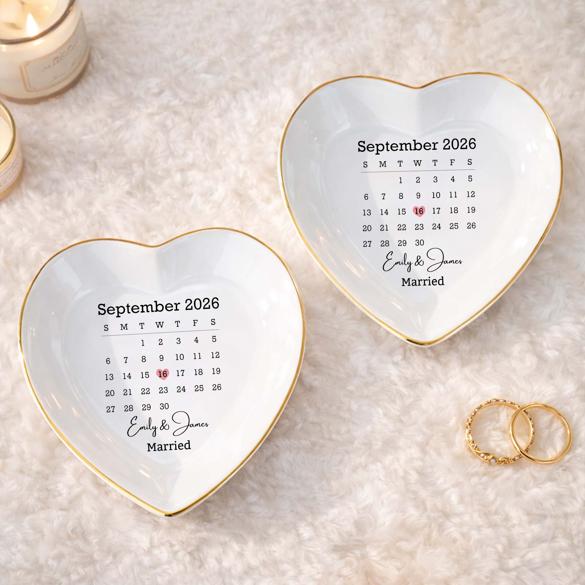 Personalized Heart Jewelry Dish Custom Name Gift for Couples Heart Jewelry Dish GradoCreations