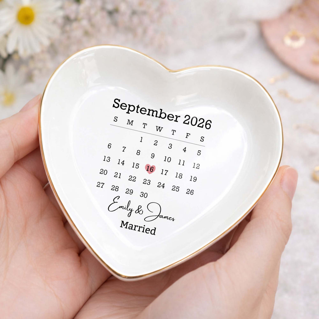 Personalized Heart Jewelry Dish Custom Name Gift for Couples Heart Jewelry Dish GradoCreations