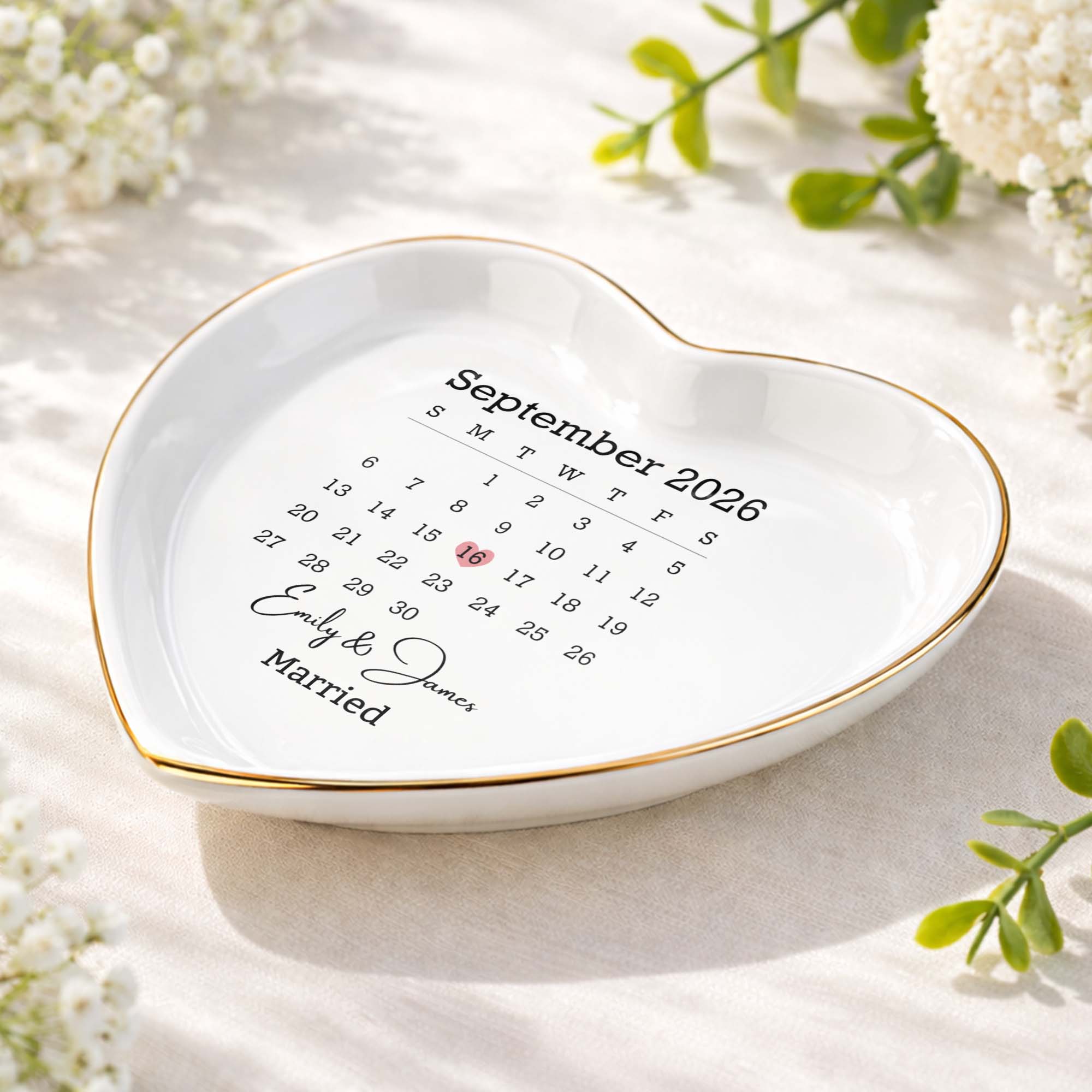 Personalized Heart Jewelry Dish Custom Name Gift for Couples Heart Jewelry Dish GradoCreations