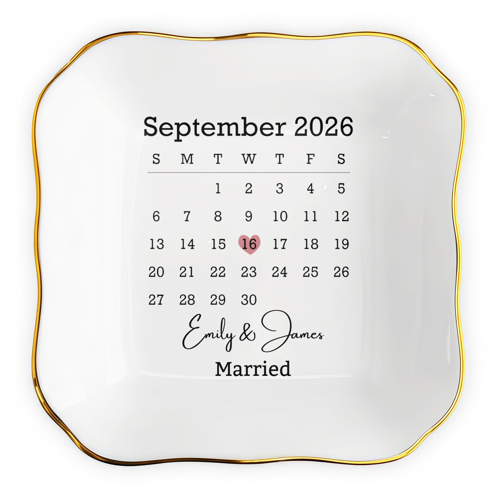 Personalized Lace Jewelry Dish Custom Names Wedding Gift